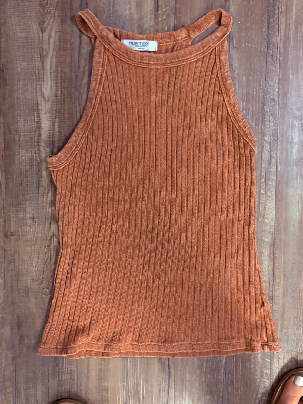 Project Social T Rust Ribbed Knit Top - Picture 2 of 4